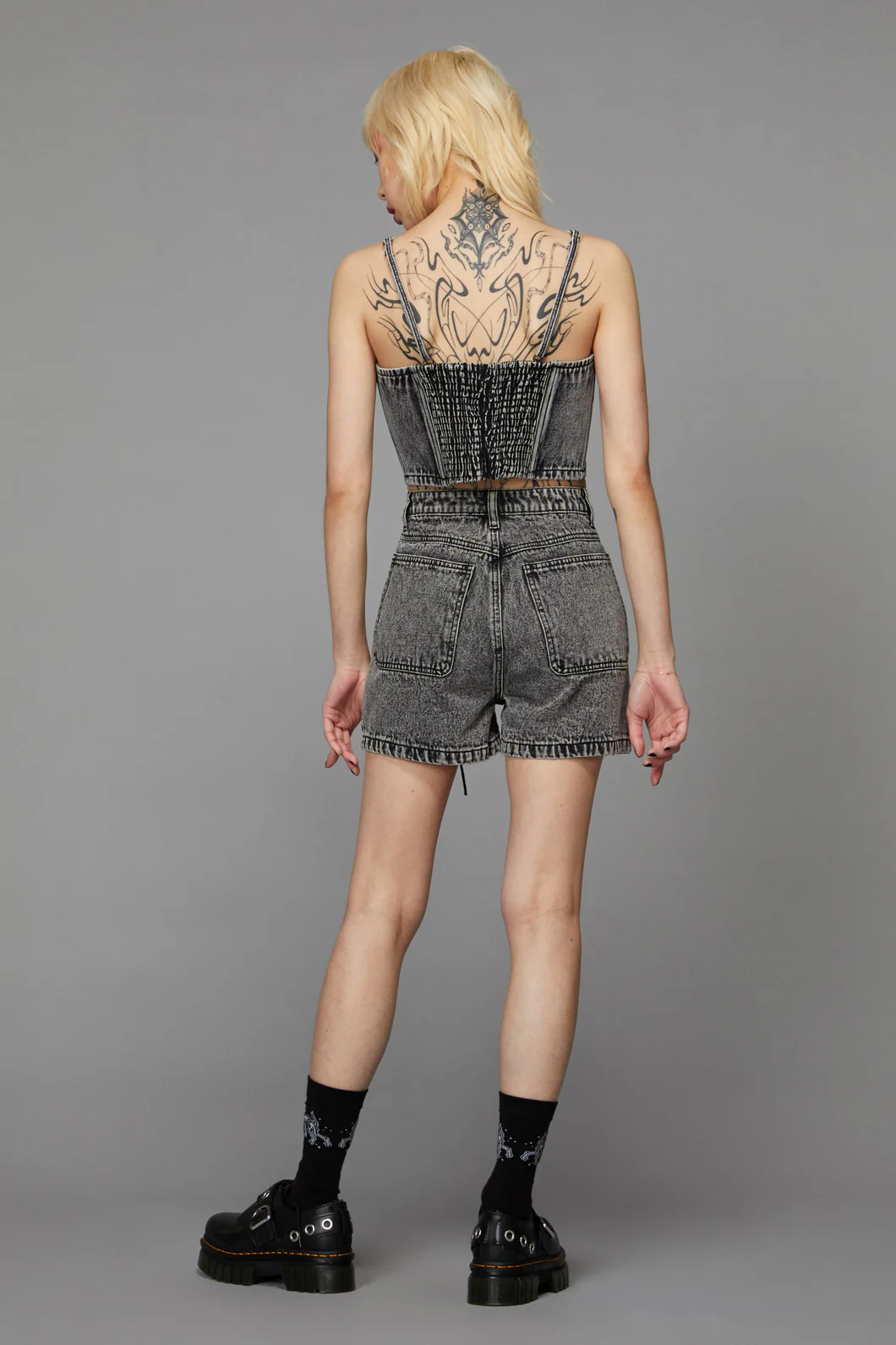 Acid Wash Lace Up Top - Image 4