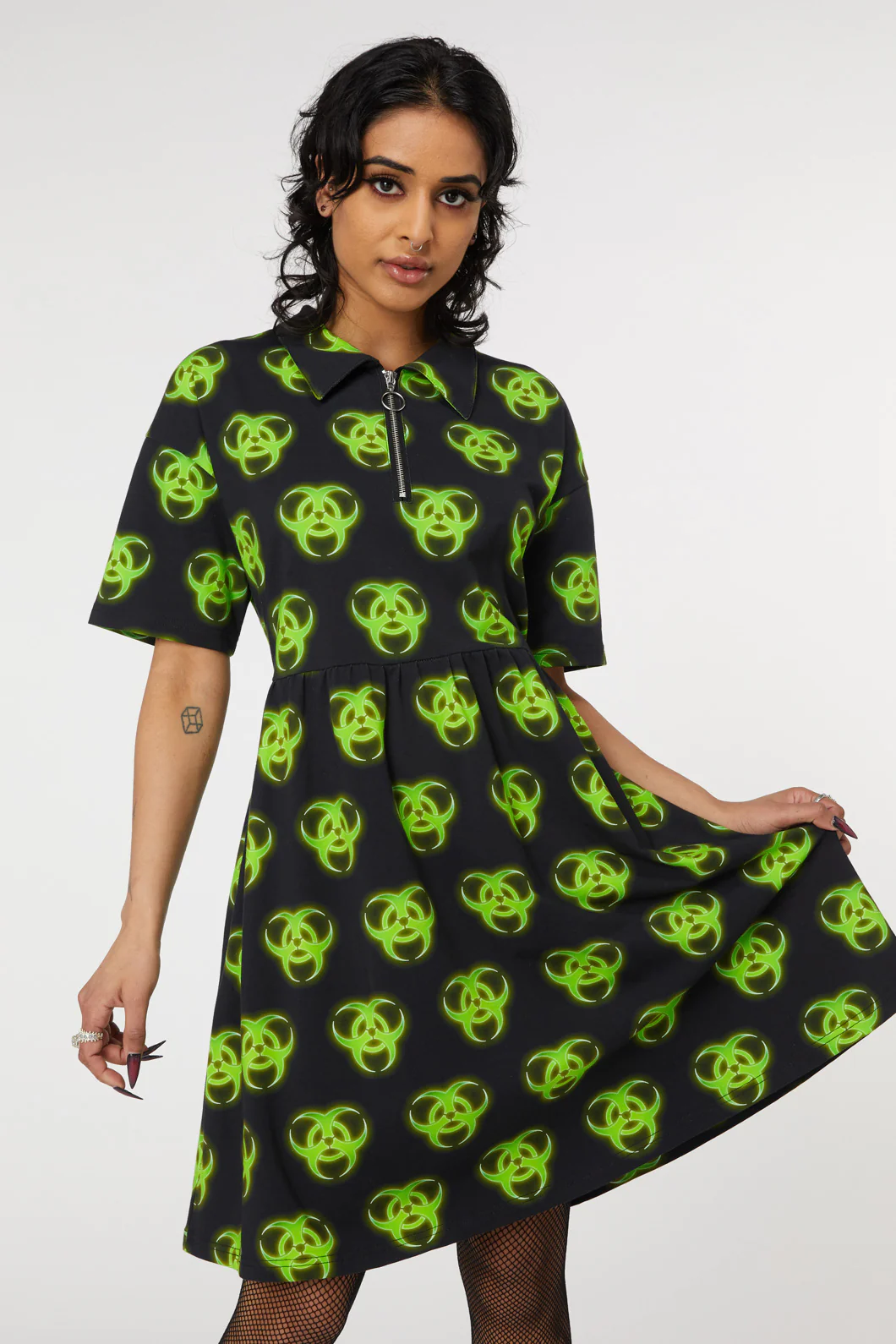 Biohazard Print Smock Dress - Image 6