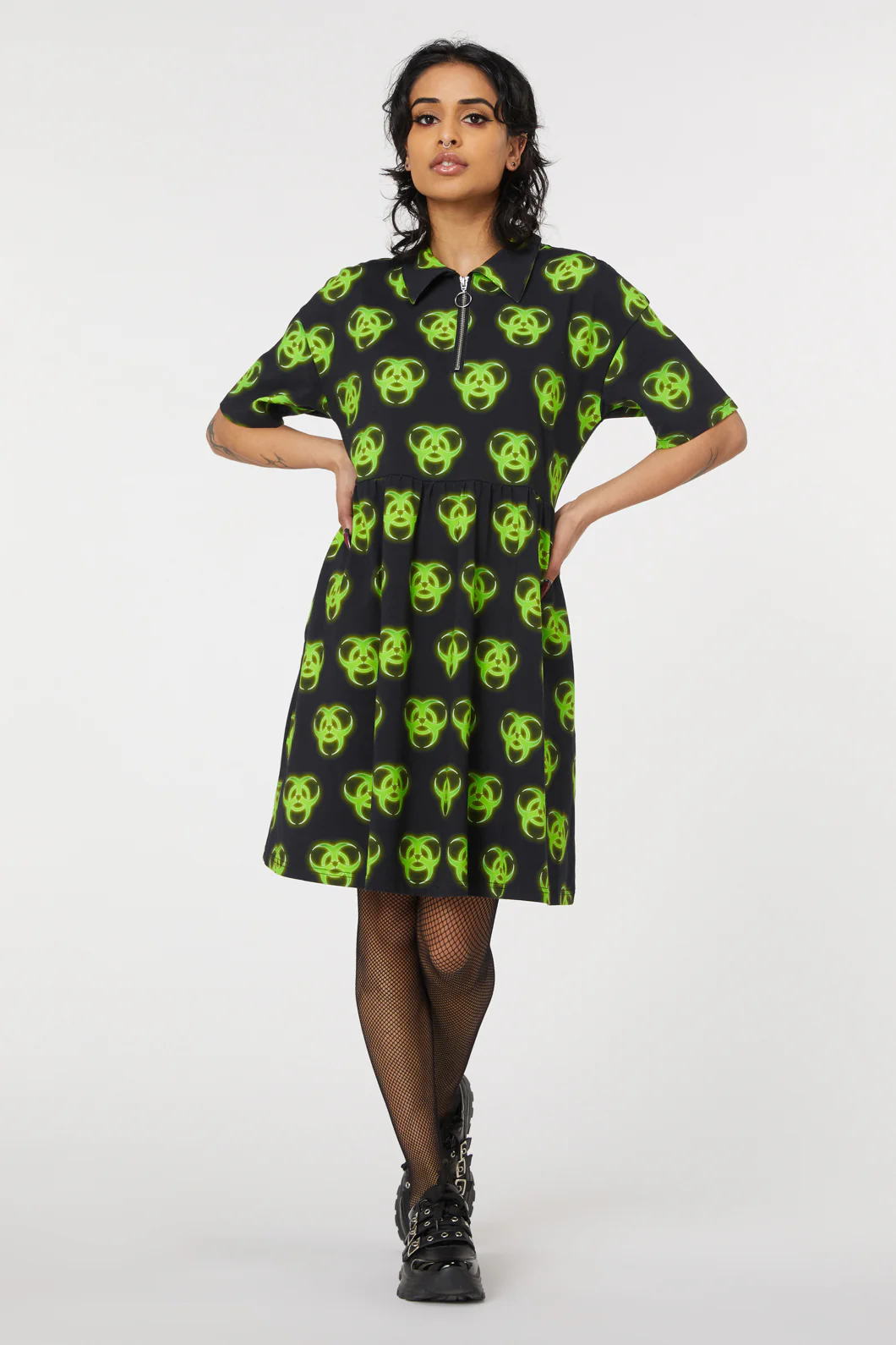Biohazard Print Smock Dress - Image 7