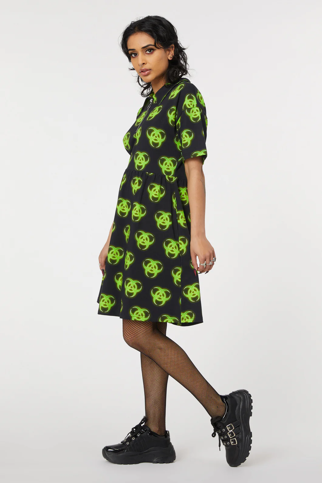 Biohazard Print Smock Dress - Image 8