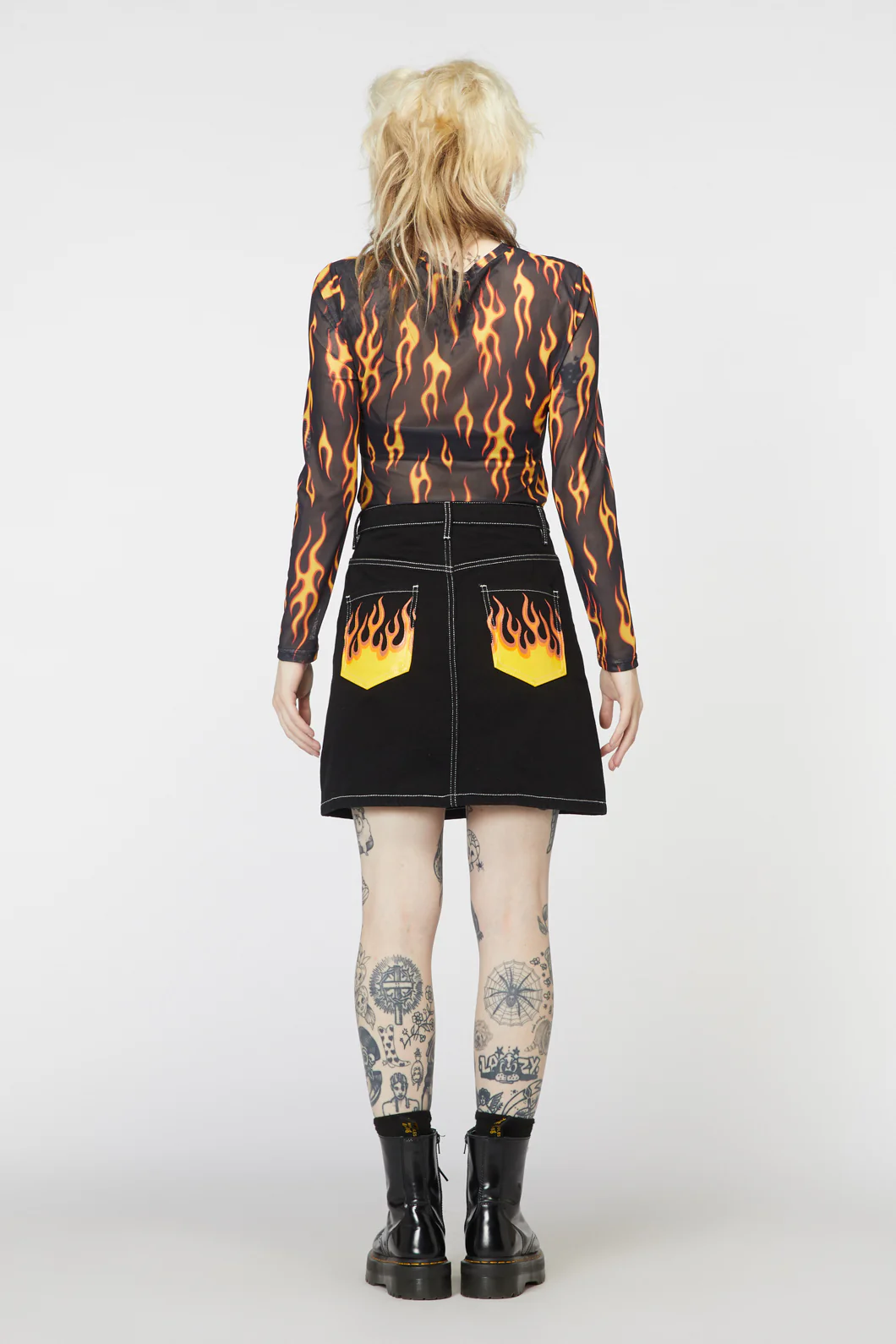 Burn Baby Denim Mini Skirt - Image 3