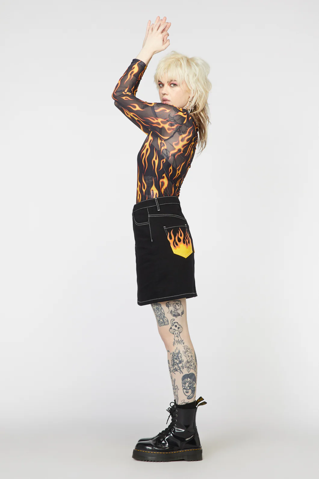 Burn Baby Denim Mini Skirt - Image 4