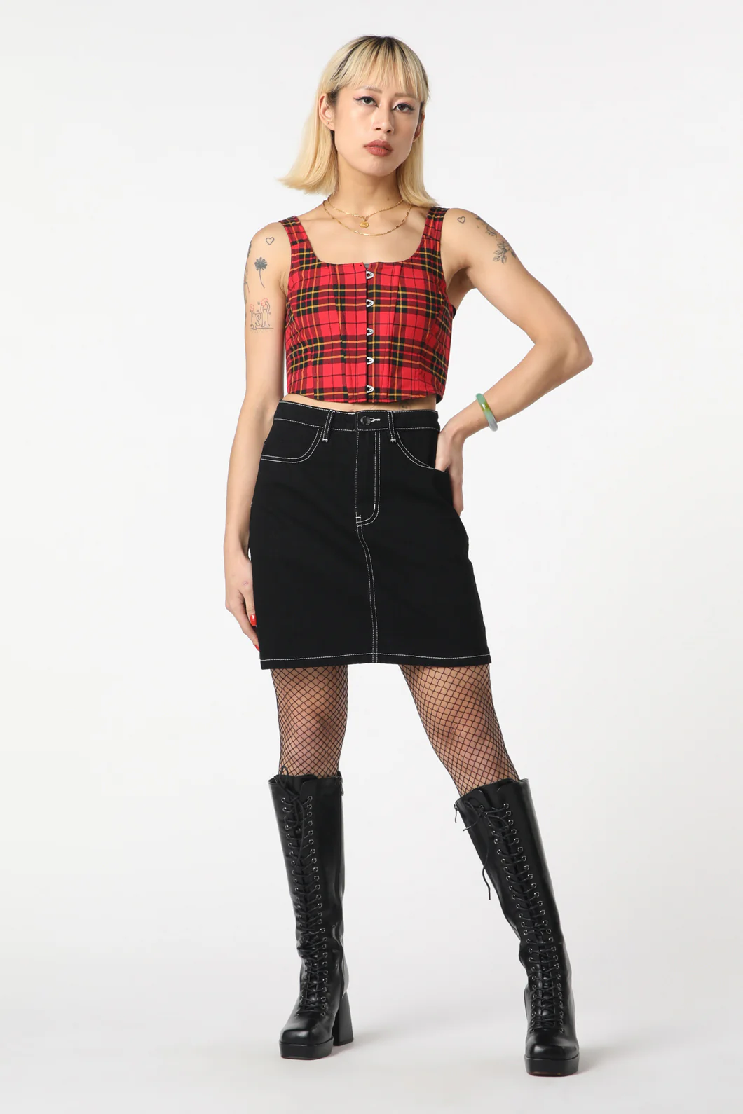 Burn Baby Denim Mini Skirt - Image 7