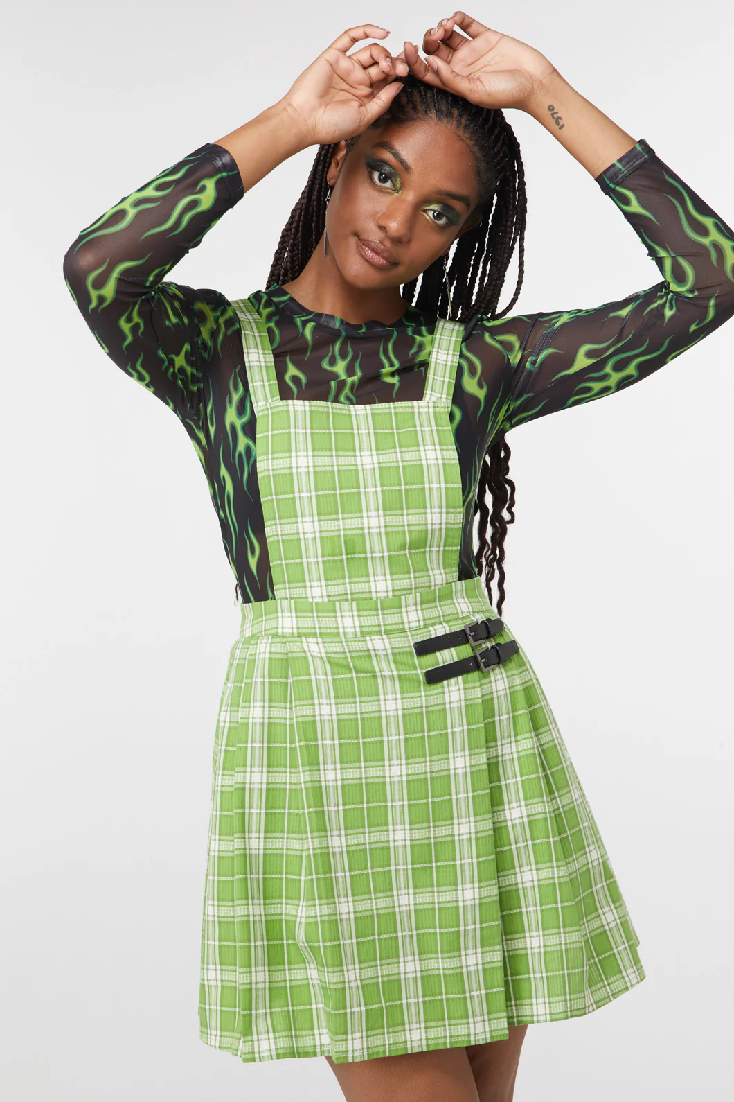 Dazed Tartan Pleat Pinny - Image 7