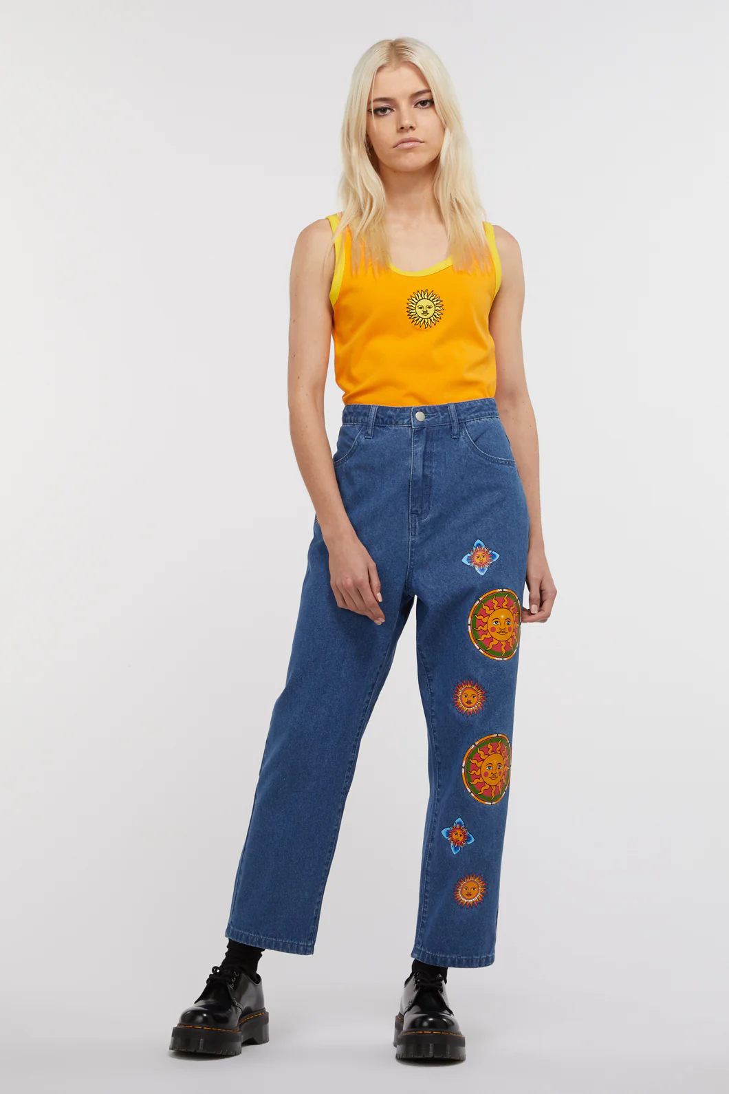 Denim Sun Embroidery Jean - Image 4