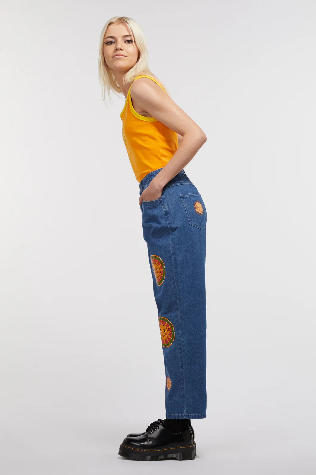 Denim Sun Embroidery Jean - Image 5