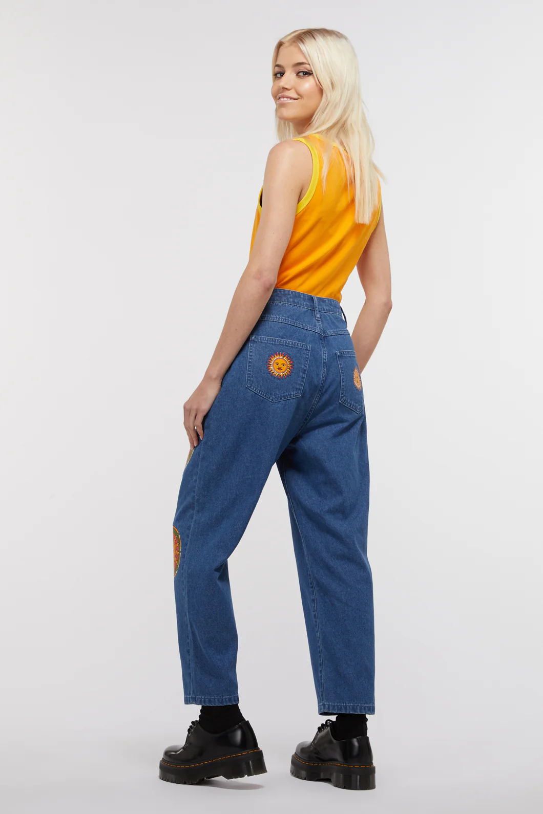 Denim Sun Embroidery Jean - Image 6