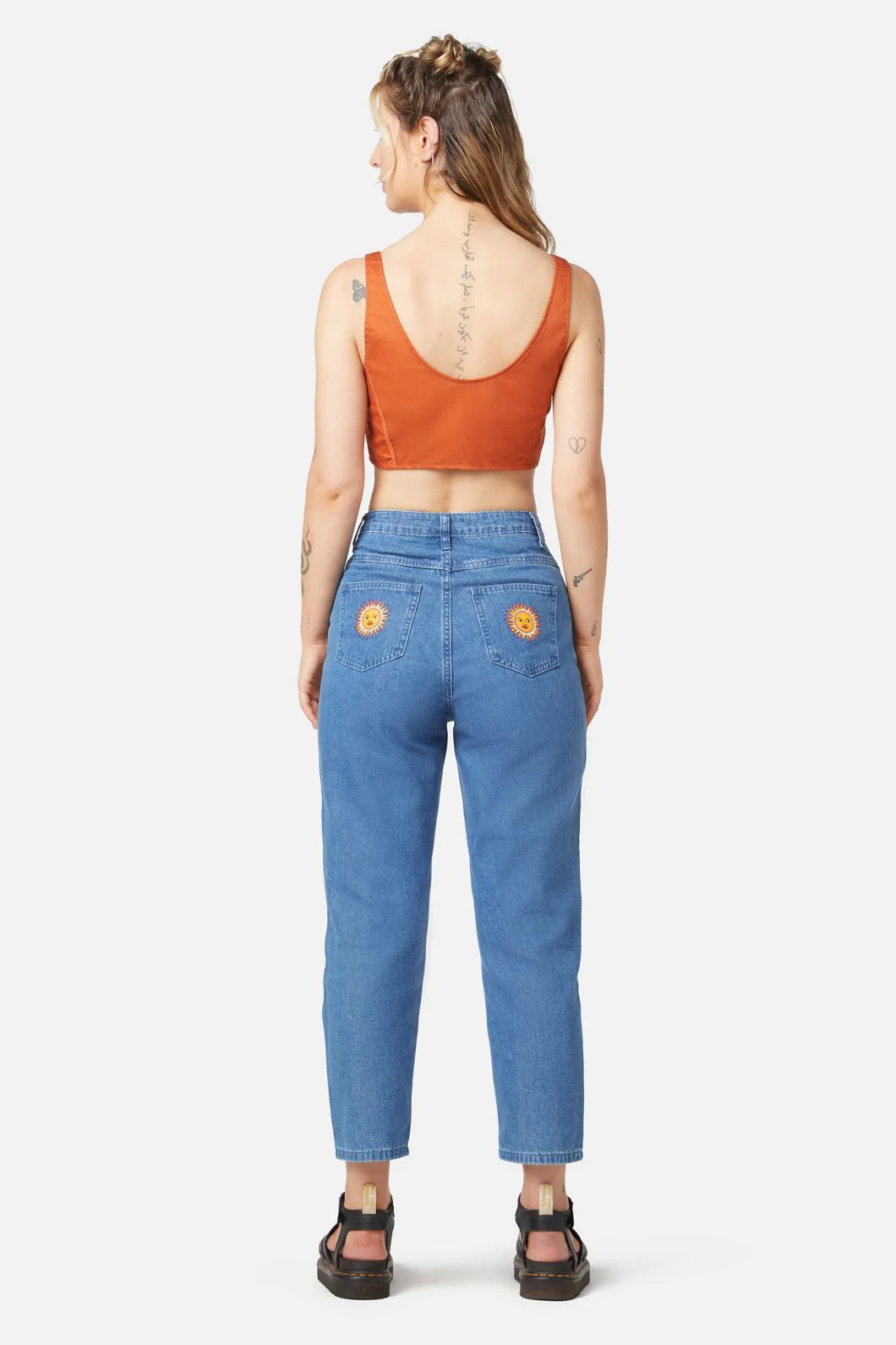 Denim Sun Embroidery Jean - Image 8