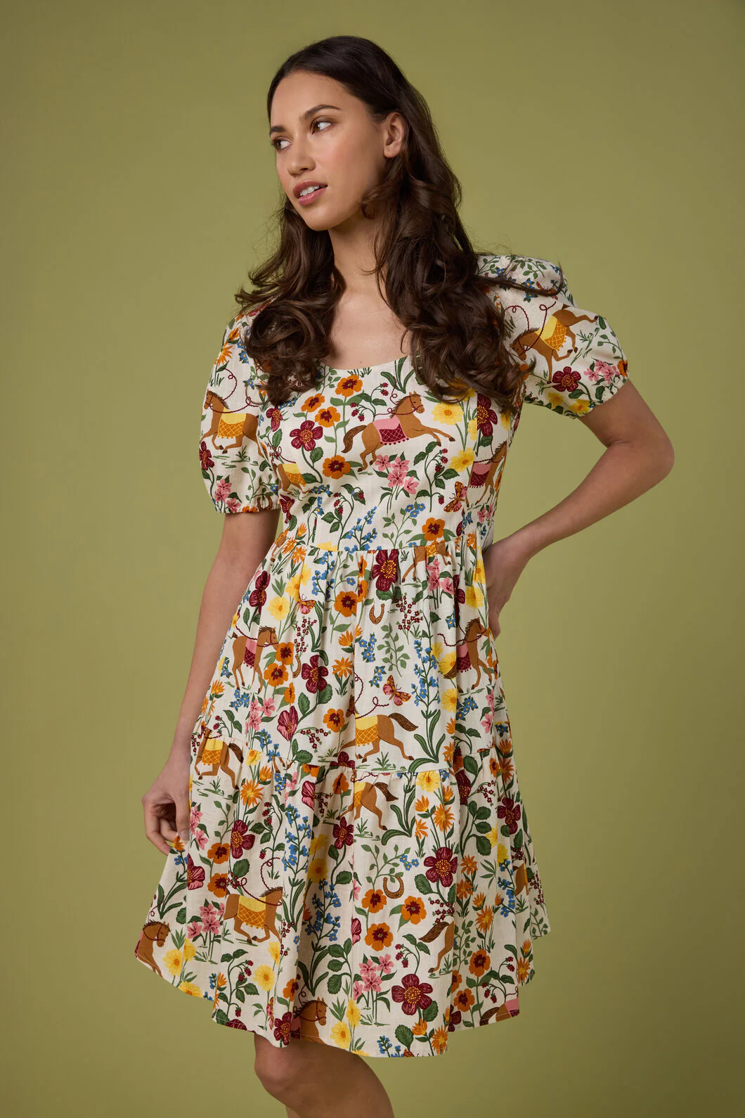 Fancy Horses Tiered Mini Dress - Image 3