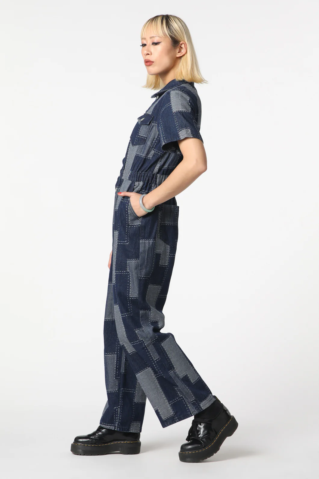 Patchwork Denim Boilersuit - Image 8