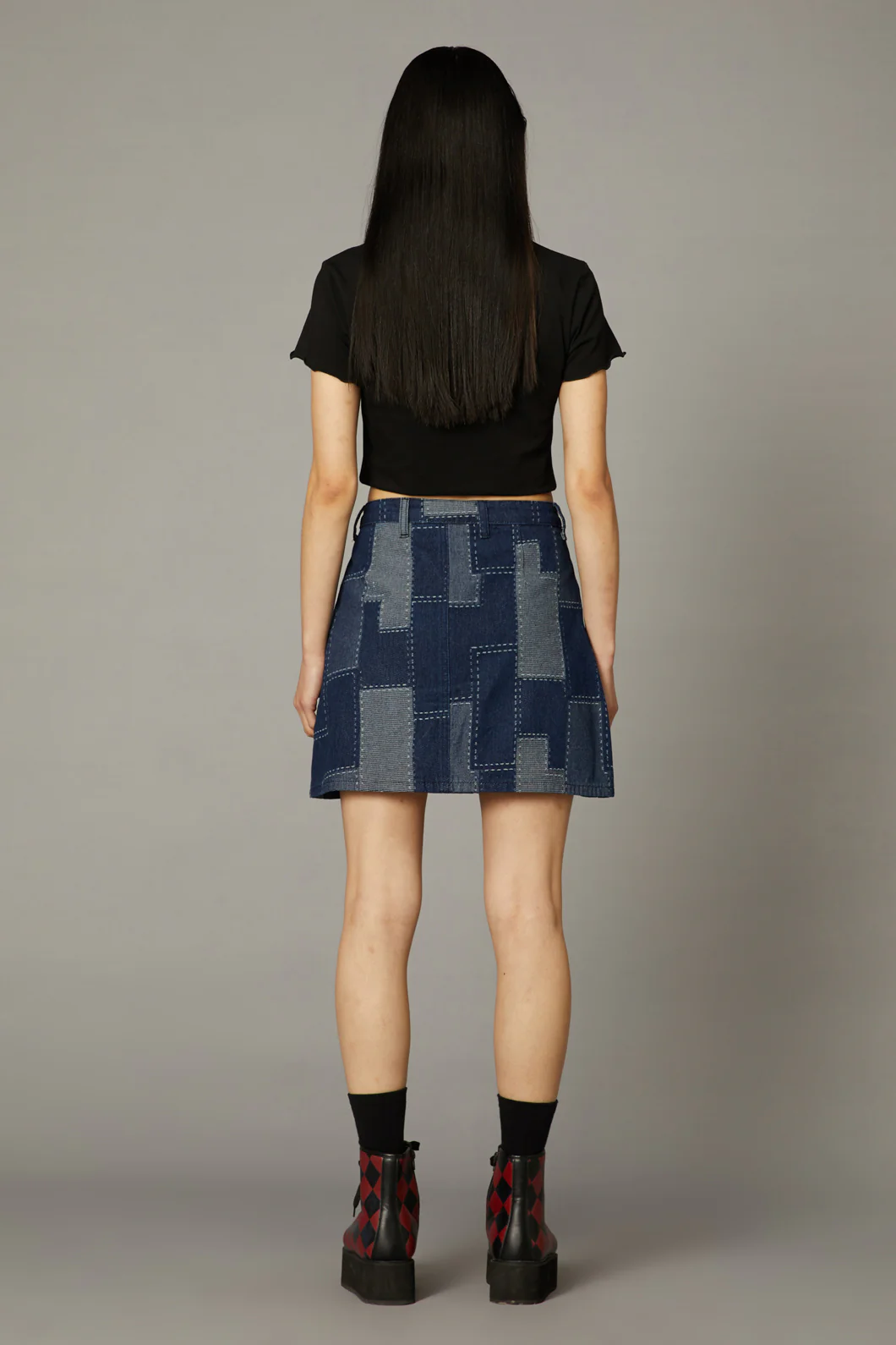 Patchworm Denim Skirt - Image 4