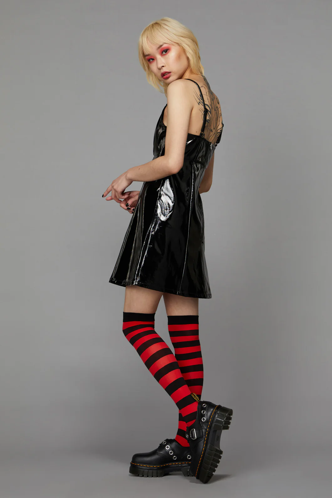 PU Contrast Panel Dress - Image 3