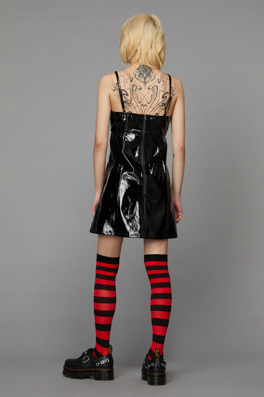 PU Contrast Panel Dress - Image 4