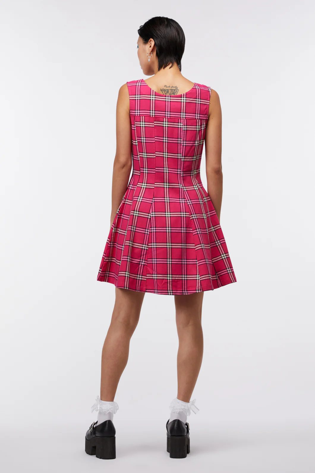 Tartan Button Up Pinafore - Image 4