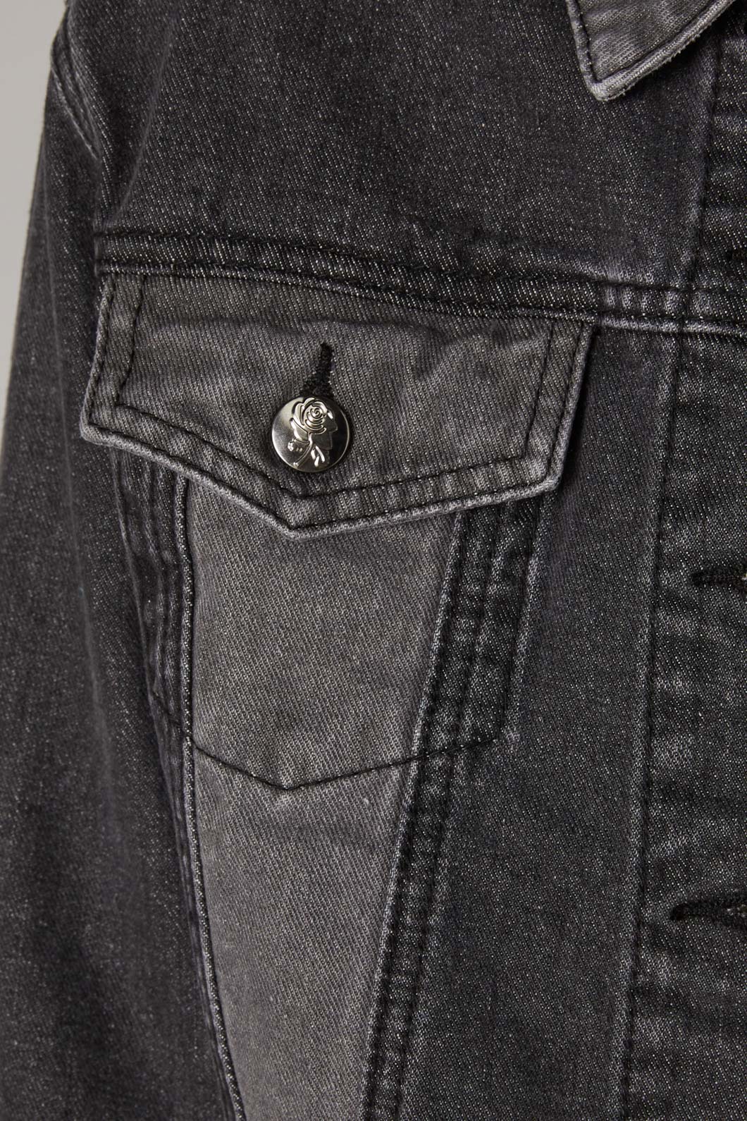 Washed Denim Goth Jacket - Image 11